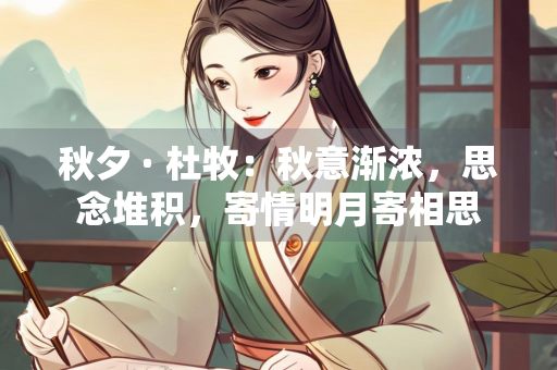 秋夕 · 杜牧：秋意渐浓，思念堆积，寄情明月寄相思