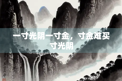 一寸光阴一寸金，寸金难买寸光阴