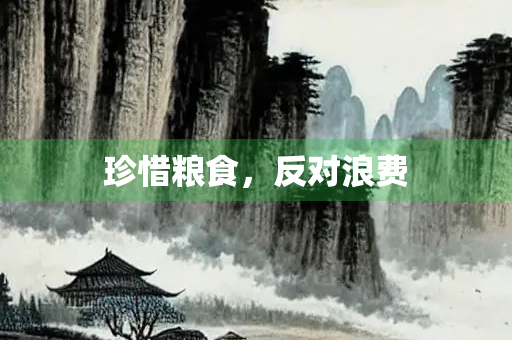 珍惜粮食，反对浪费