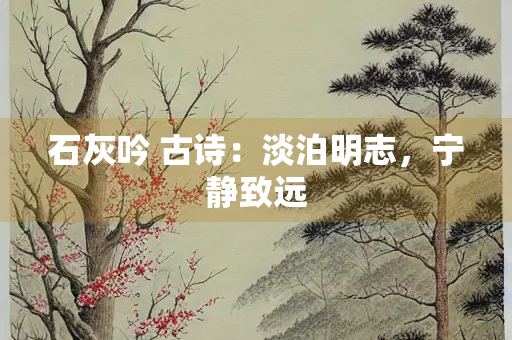 石灰吟 古诗：淡泊明志，宁静致远
