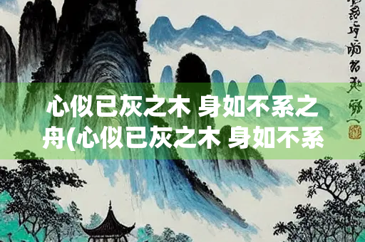 心似已灰之木 身如不系之舟(心似已灰之木 身如不系之舟!)