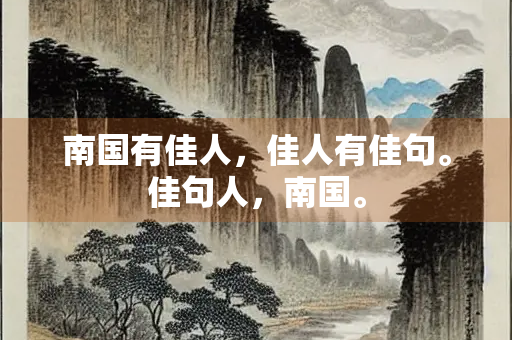 南国有佳人，佳人有佳句。佳句人，南国。