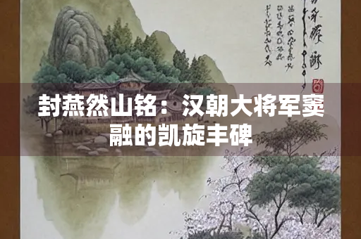 封燕然山铭：汉朝大将军窦融的凯旋丰碑