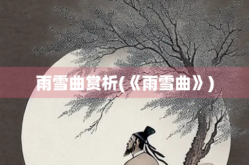 雨雪曲赏析(《雨雪曲》)