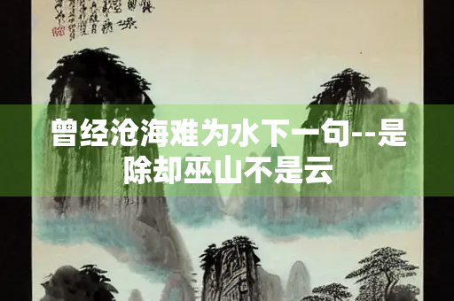 曾经沧海难为水下一句--是除却巫山不是云