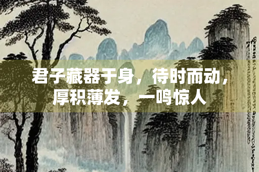 君子藏器于身，待时而动，厚积薄发，一鸣惊人
