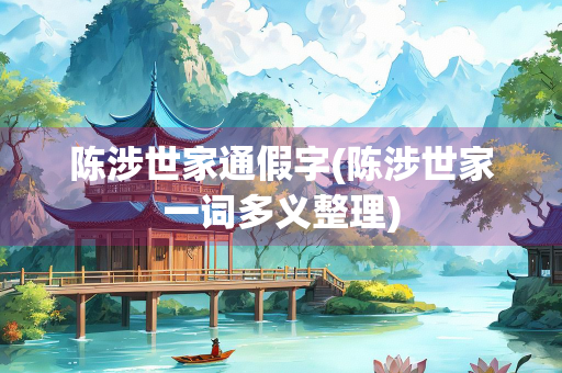 陈涉世家通假字(陈涉世家一词多义整理)