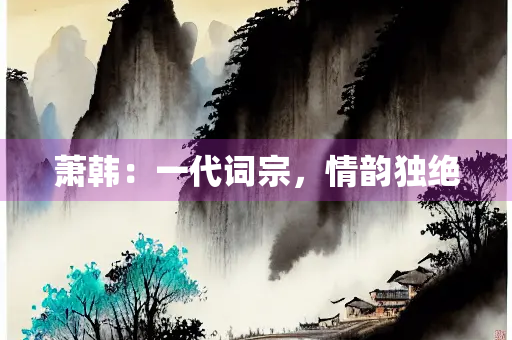 萧韩：一代词宗，情韵独绝
