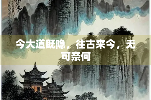 今大道既隐，往古来今，无可奈何