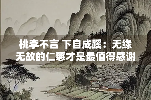 桃李不言 下自成蹊：无缘无故的仁慈才是最值得感谢的