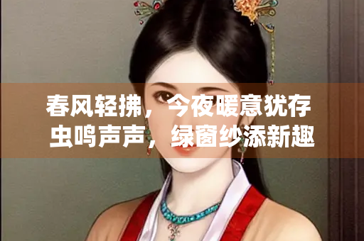 春风轻拂，今夜暖意犹存 虫鸣声声，绿窗纱添新趣