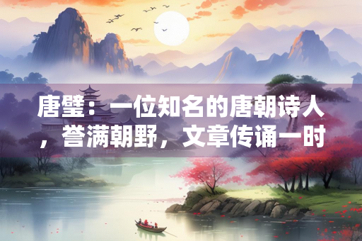 唐璧：一位知名的唐朝诗人，誉满朝野，文章传诵一时
