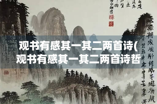观书有感其一其二两首诗(观书有感其一其二两首诗哲理)