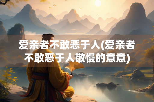 爱亲者不敢恶于人(爱亲者不敢恶于人敬慢的意意)