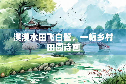 漠漠水田飞白鹭，一幅乡村田园诗画