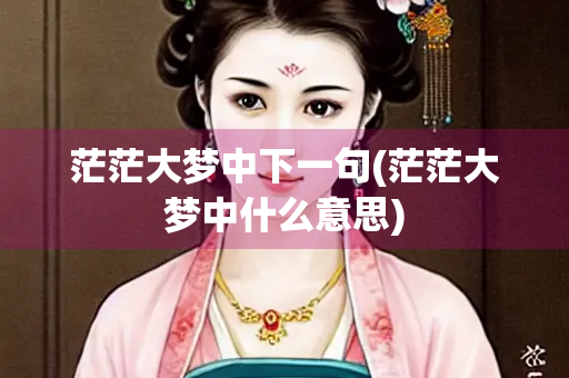 茫茫大梦中下一句(茫茫大梦中什么意思)