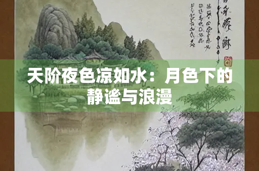 天阶夜色凉如水：月色下的静谧与浪漫