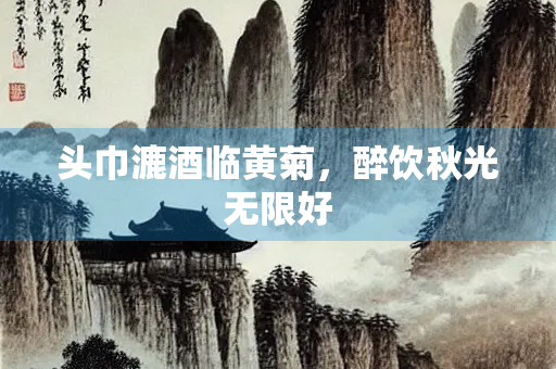 头巾漉酒临黄菊，醉饮秋光无限好