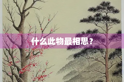 什么此物最相思？