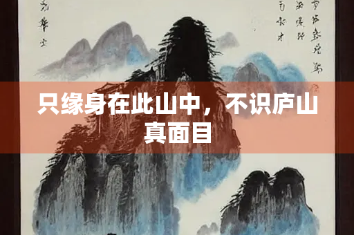 只缘身在此山中，不识庐山真面目