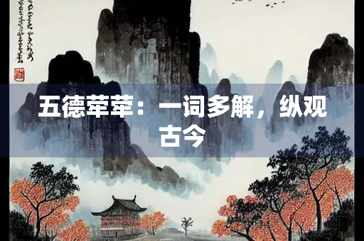 五德荦荦：一词多解，纵观古今