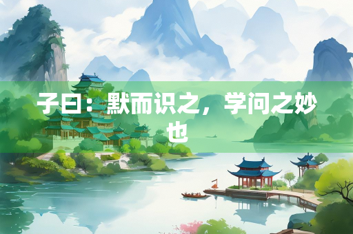 子曰：默而识之，学问之妙也