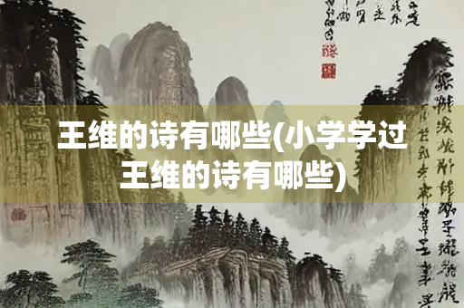 王维的诗有哪些(小学学过王维的诗有哪些)