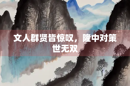 文人群贤皆惊叹，隆中对策世无双
