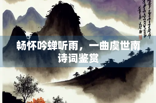 畅怀吟蝉听雨，一曲虞世南诗词鉴赏