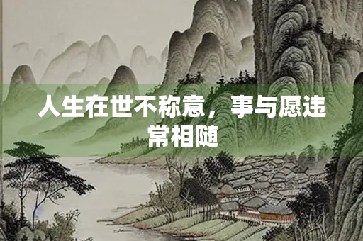 人生在世不称意，事与愿违常相随