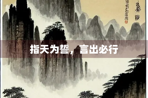 指天为誓，言出必行