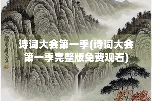 诗词大会第一季(诗词大会第一季完整版免费观看)
