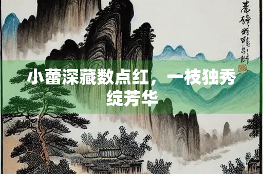 小蕾深藏数点红，一枝独秀绽芳华
