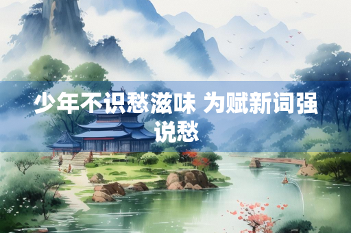 少年不识愁滋味 为赋新词强说愁