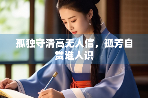 孤独守清高无人信，孤芳自赏谁人识