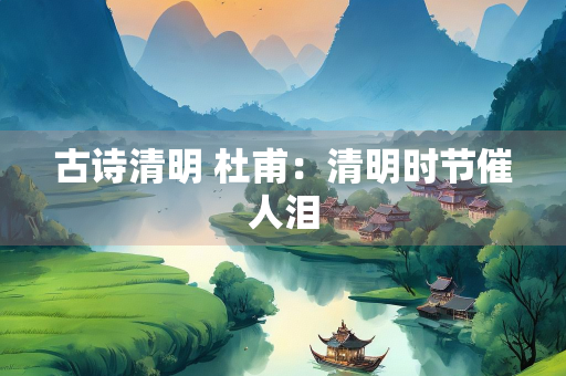 古诗清明 杜甫：清明时节催人泪