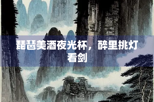 琵琶美酒夜光杯，醉里挑灯看剑