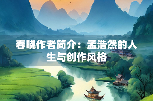 春晓作者简介：孟浩然的人生与创作风格