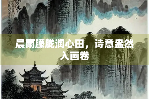 晨雨朦胧润心田，诗意盎然入画卷