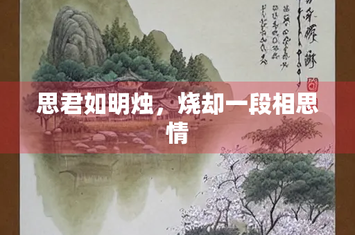 思君如明烛，烧却一段相思情