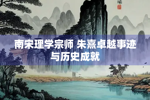 南宋理学宗师 朱熹卓越事迹与历史成就