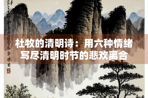 杜牧的清明诗：用六种情绪写尽清明时节的悲欢离合