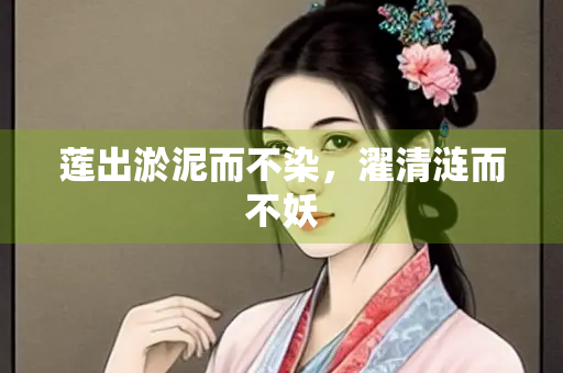 莲出淤泥而不染，濯清涟而不妖