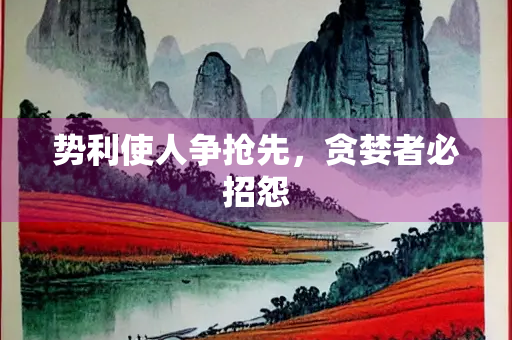 势利使人争抢先，贪婪者必招怨