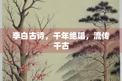 李白古诗，千年绝唱，流传千古