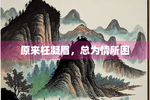 原来枉凝眉，总为情所困