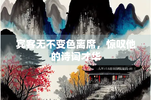 宾客无不变色离席，惊叹他的诗词才华