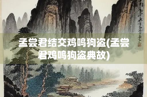 孟尝君结交鸡鸣狗盗(孟尝君鸡鸣狗盗典故)