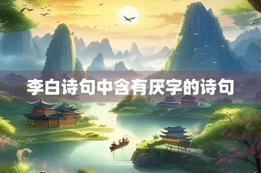 李白诗句中含有厌字的诗句
