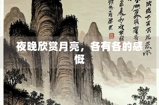 夜晚欣赏月亮，各有各的感慨